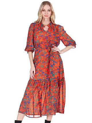 Split Neck Maxi Dress