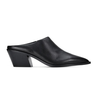 Savile Pointed Toe Mule in Black Leather