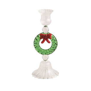 Wreath Glass Taper Holder
