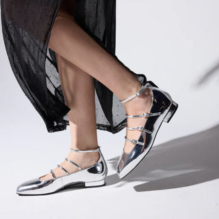 Aurora Silver Mirrored Metallic Flat