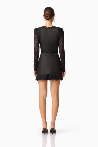 Margot Long Sleeve Mini Dress in Black