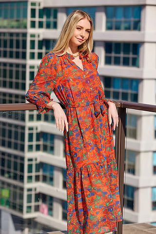 Split Neck Maxi Dress