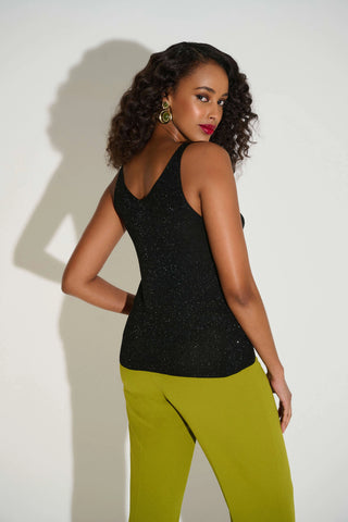 Metallic Knitted Camisole with Rhinestones