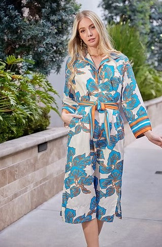 Band Collar Midi Dress