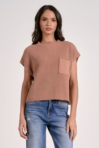 Cap Sleeve Crew Neck Sweater