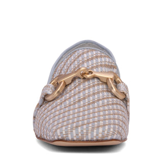 Calista Blue Leather Mix Loafer