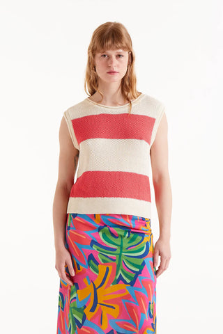 Fuchsia Striped Knit Top