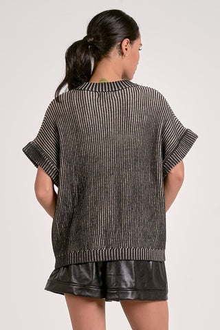 Crew Neck Short Sleeve Sweater