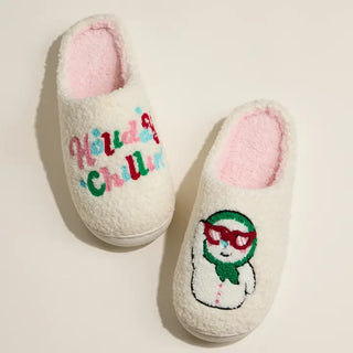 Holiday Chillin’ Snowman Slippers