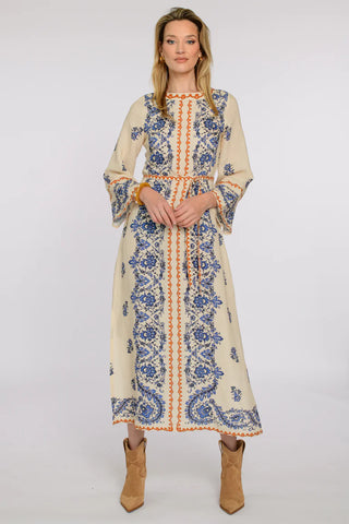 Bell Sleeve Tess Dress in Handkerchief Ivory