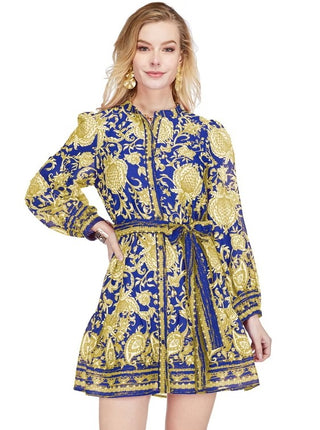 Button Front Flutter Hem Dress