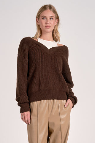 Deep V Neck Sweater
