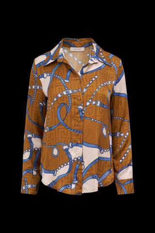 Chain Print Satin Shirt