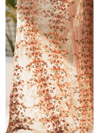 Embroidered Floral Lace Maxi Dress