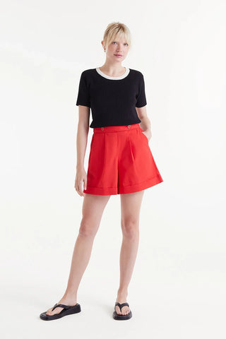 Red Button Shorts