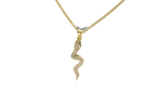 Crystal Pave Snake Necklace