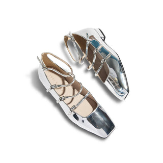 Aurora Silver Mirrored Metallic Flat