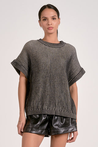 Crew Neck Short Sleeve Sweater