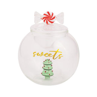 Christmas Glass Cookie Jar