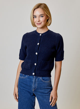 Gemstone Button Cardigan