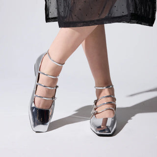 Aurora Silver Mirrored Metallic Flat