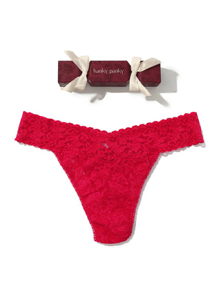 Holiday Cracker Original Rise Thong - Beet Juice Red
