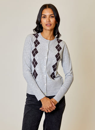 Argyle Sweater Cardigan