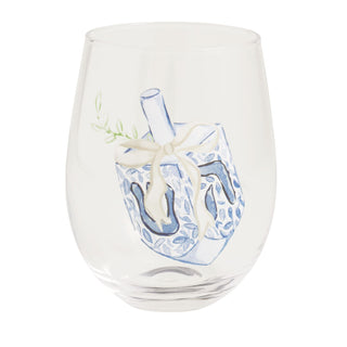 Dreidel Hanukkah Wine Glass