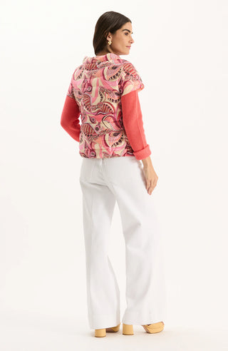 Shelly Tucci Print Cap Sleeve Vestie