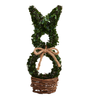 Small Boxwood Bunny Sitter