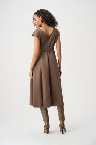 Scuba Suede Fit-and-Flare Dress