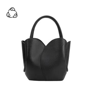 Tulip Black Recycled Vegan Top Handle Bag
