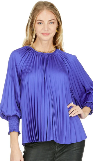 Pleated Bishop Sleeve Top