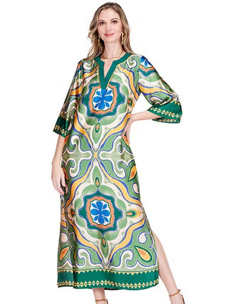 Moroccan Tile Trimmed Maxi