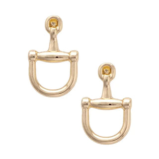 Cinnamon Horsebit Earrings in Shiny Gold