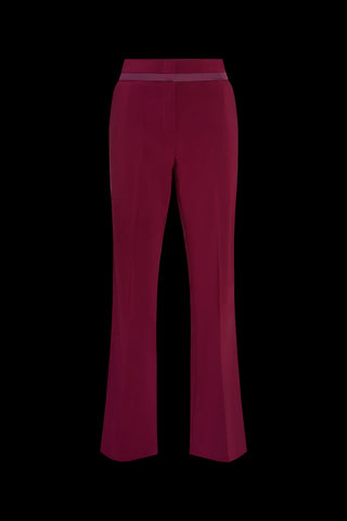 High-Waisted Flared Trousers in Wine