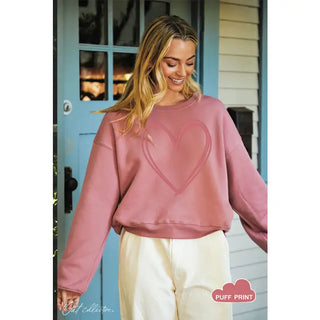 Heart Puff Mid Graphic Sweatshirt