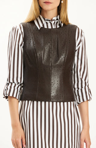 Skye Punched Vegan Leather Vest
