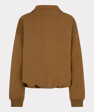 Olive Sweater Balloon Hem Modal