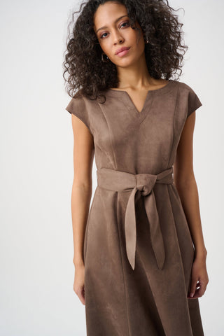Scuba Suede Fit-and-Flare Dress