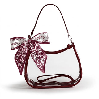 Texas A&M Aggies Sara Clear Purse with Skinny Scarf – Large Stadium Bag