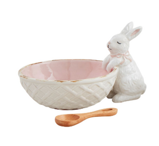 Pink Bunny Candy Dish Set