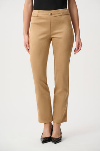 Scuba Suede Slim-Fit Pull-On Pants