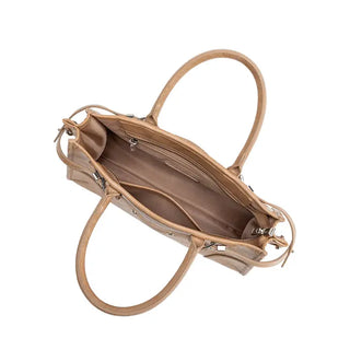 Rhonda Tan Recycled Vegan Leather Top Handle Bag