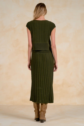 Ribbed Knit Midi Dress & Top Set
