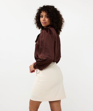Blouse Bow Crushed Satin