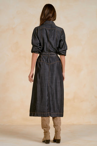 Maxi Long Sleeve Collar Button Dress
