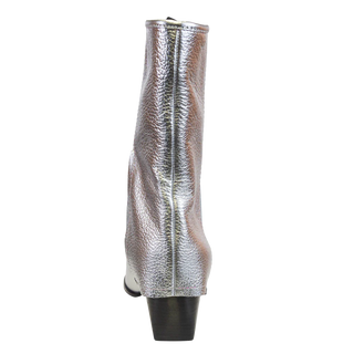 CURIO in SILVER Heeled Mid Shaft Boots