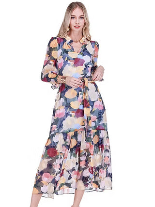 Split Neck Maxi Dress