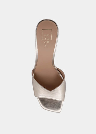 Holiday Gold Metallic Heeled Mules